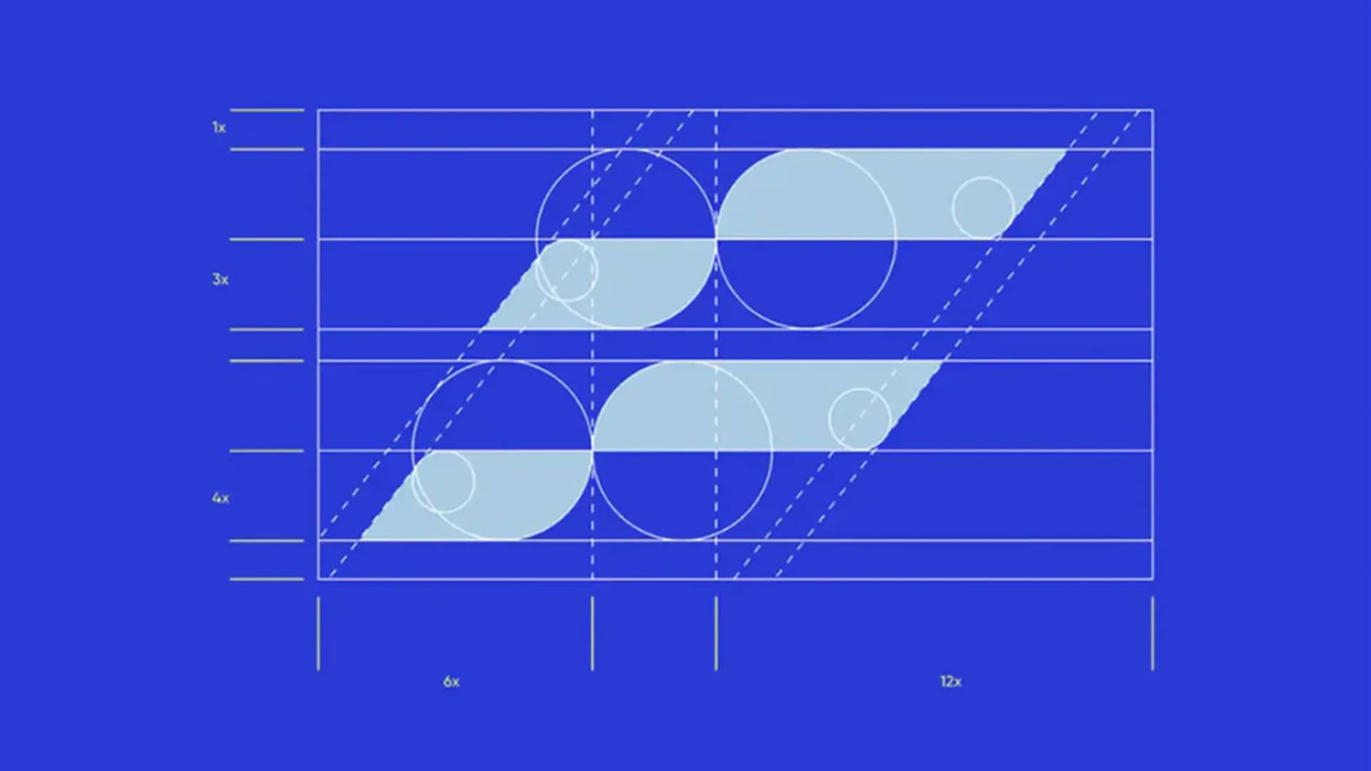 A grid that breaks down how a logo is properly designed.